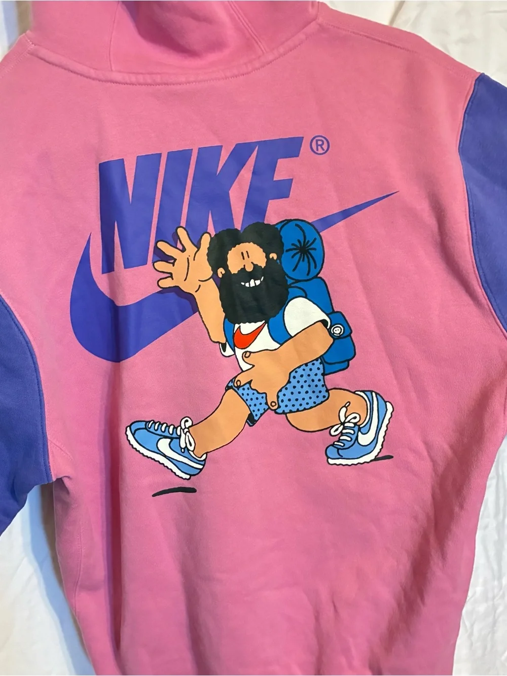 Vintage Nike Pink and Blue Colorblock Zip-Up Hoodie
